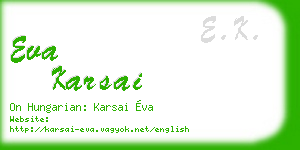 eva karsai business card